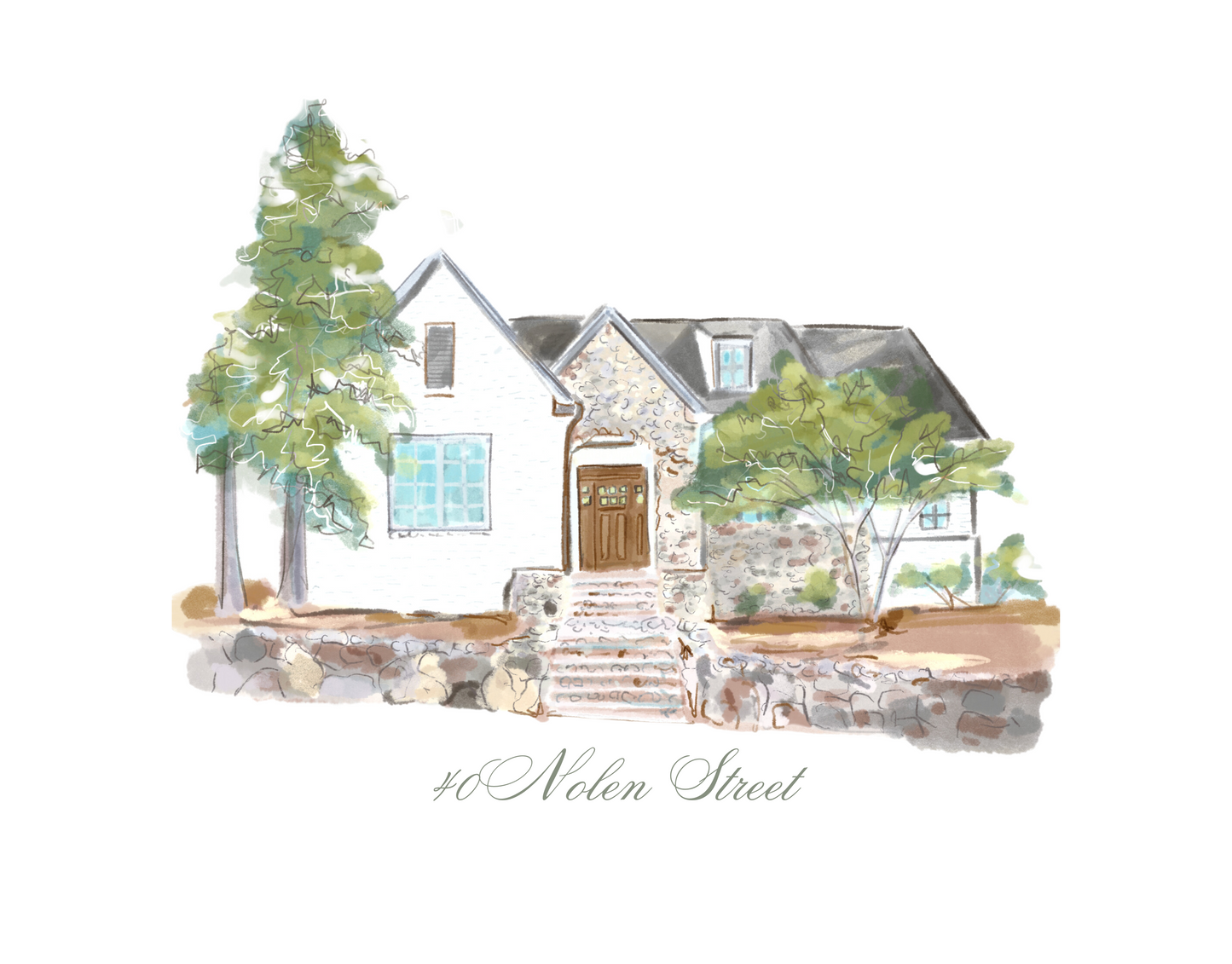 Watercolor Home Portrait IG